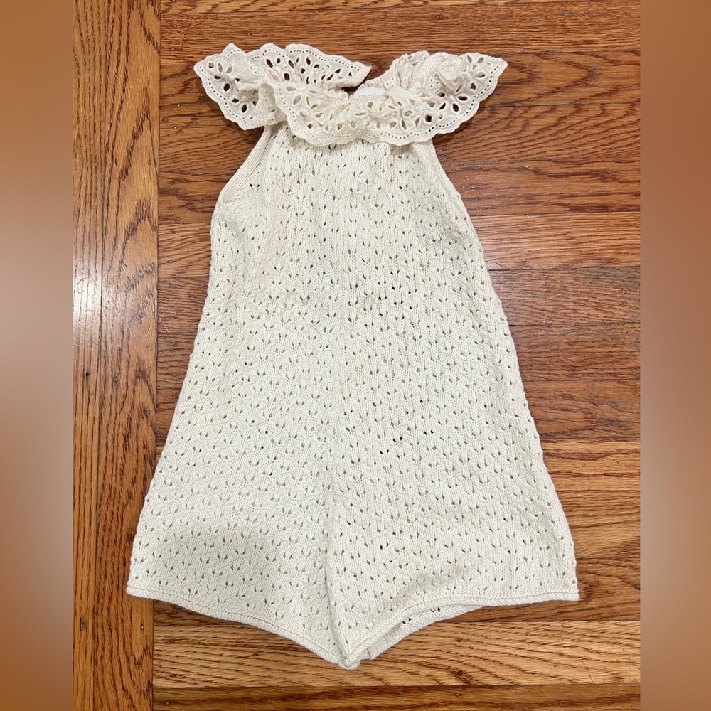 Zara Ivory Lace Knit Top